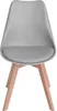 A single gray chair with wooden legs is shown against a white background. Náhled obrázku produktu