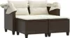 vidaXL Gartensofa 2-Sitzer mit Dach und Hockern Braun Poly Produktbild-Vorschau 4