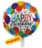 Palloncini in foil Happy Birthday olografici, bianchi, Anteprima dell’immagine prodotto 1