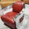 Aircraft Vintage Ledersessel Rot Echtleder Retro Sessel Produktbild-Vorschau 7