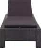 vidaXL Lehátko s vankúšom Black Poly Rattan Náhľad obrázku produktu 3