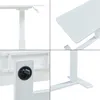 A collage of four close-up images of a white adjustable laptop table, showing different parts of its structure and mechanism. Náhľad obrázku produktu