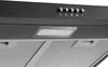A close-up view of the control panel and underside of a black range hood. Produktbild-Vorschau