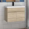 Waschtisch mit Unterschrank 60cm BERGEN Badmöbel Set Eiche Produktbild-Vorschau 2