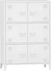 A white metal cabinet with six doors, arranged in three rows of two. Podgląd zdjęcia produktu