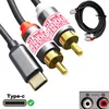 2m USB Typ C auf 2x RCA Cinch Stecker Audio Stereo Produktbild-Vorschau 1