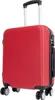 A red suitcase with a telescopic handle and four wheels, shown from a slightly diagonal front view against a white background. Produktbild-Vorschau