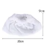 A white microfiber mop cover is shown with dimensions indicated. Produktbild-Vorschau