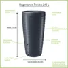 A diagram of a rain barrel with labels pointing out its features and dimensions. Náhled obrázku produktu