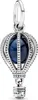 A silver hot air balloon charm with a blue stone. Produktbild-Vorschau