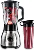 A Russell Hobbs blender with a glass jug filled with berries and a separate to-go cup filled with a red smoothie, set against a white background. Produktbild-Vorschau