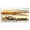 DEQORI Hybrid Leinwand Bild 60x30 cm 'Holzboote im Produktbild-Vorschau 2
