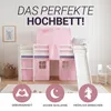 Homestyle4u Hochbett 90x200 mit Rutsche Lattenrost Vorhang Produktbild-Vorschau 13