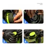 Four-panel image showing the installation steps for a string trimmer spool. Náhľad obrázku produktu