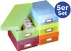 WENKO 5er Set Multi Schuhe Aufbewahrungs Box Deckel Faltbar Produktbild-Vorschau 2