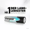 A single Energizer battery is shown against a white and gray background with promotional text. Voir les images du produit