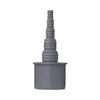 A gray plastic hose adapter with a stepped nipple on one end and a wider cylindrical base on the other, isolated on a white background. Anteprima dell’immagine prodotto
