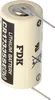 A close-up studio shot of a single lithium battery with protruding wires. Podgląd zdjęcia produktu