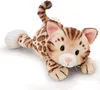 A plush toy Bengal cat lying down on a white background. Produktbild-Vorschau
