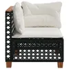 Garten-Ecksofa mit Kissen Schwarz Poly Rattan Produktbild-Vorschau 5