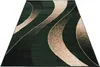 A modern rug with a wavy abstract pattern in green, beige, and black. Anteprima dell’immagine prodotto