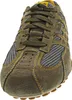 A close-up, front-facing view of a single brown and gray sneaker. Produktbild-Vorschau