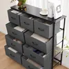 A dresser with fabric drawers is shown in a room setting. Voir les images du produit