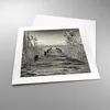 Poster - Poster ohne Rahmen - Brücke Pier Sepia - 40x40 cm Produktbild-Vorschau 3