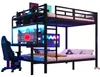 Stapelbed met bureau en LED-verlichting, stevig ijzeren Productafbeelding-voorbeeld 11