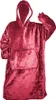A burgundy hooded TV poncho with a large pocket and long sleeves, presented against a white background. Náhled obrázku produktu