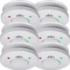 A stack of white smoke detectors. Produktbild-Vorschau