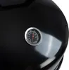 A close-up view of a black barbecue grill lid with a built-in thermometer. Náhľad obrázku produktu