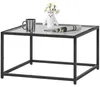 Table basse carrée en verre trempé et structure en acier, Voir les images du produit 3