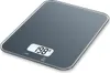 A digital kitchen scale with a glass surface and a digital display showing a weight. Produktbild-Vorschau