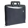 A black portfolio bag with a paper sticking out of a front pocket and leather handles. Náhľad obrázku produktu