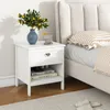 Comodino KOMFOTTEU bianco, comodino con cassetto e ripiano Anteprima dell’immagine prodotto 7
