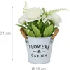 Ensemble de 3 pots de fleurs artificielles blancs avec Voir les images du produit 3