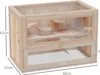 PawHut Hamsterkäfig aus Holz für Zwerghamster Nagerkäfig Produktbild-Vorschau 3