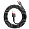 A coiled black USB to USB-C charging cable with red accents on the connectors, presented on a white background. Náhľad obrázku produktu