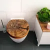 A toilet with a wooden seat in a bathroom. Podgląd zdjęcia produktu
