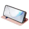 A pink flip case for a smartphone is shown from a diagonal angle, with the phone screen displaying a colorful abstract image. Produktbild-Vorschau