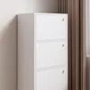 A white cabinet with three doors is shown against a light gray wall and brown curtains. Náhled obrázku produktu