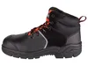A side view of a black and orange work boot against a white background. Produktbild-Vorschau