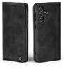 A black flip case for a Samsung Galaxy A54 5G phone is shown from two angles. Produktbild-Vorschau
