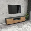 Table TV 'Torsby' avec 3 portes 140 x 30 x 46 cm anthracite Voir les images du produit 3