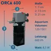 Innenfilter Aquarium Orca 600 Filter Aquarium Pumpe mit Produktbild-Vorschau 2