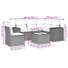 Design 6-tlg. Garten-Sofagarnitur mit Kissen Grau Poly Produktbild-Vorschau 3