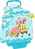 Zaino scuola con ruote Spongebob Stay positive Blu Bianco Anteprima dell’immagine prodotto 1