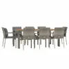 vidaXL 9-tlg. Garten-Essgruppe mit Kissen Grau Poly Rattan Produktbild-Vorschau 4