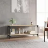vidaXL TV skrinka Sonoma dub 100x33x41 cm z dreva a ocele Náhľad obrázku produktu 3